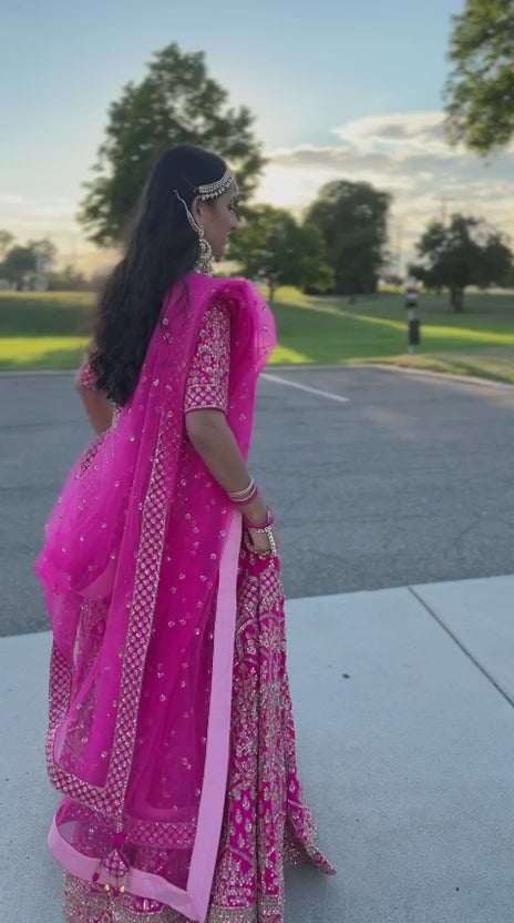 Dark Pink Bridal Lehnga