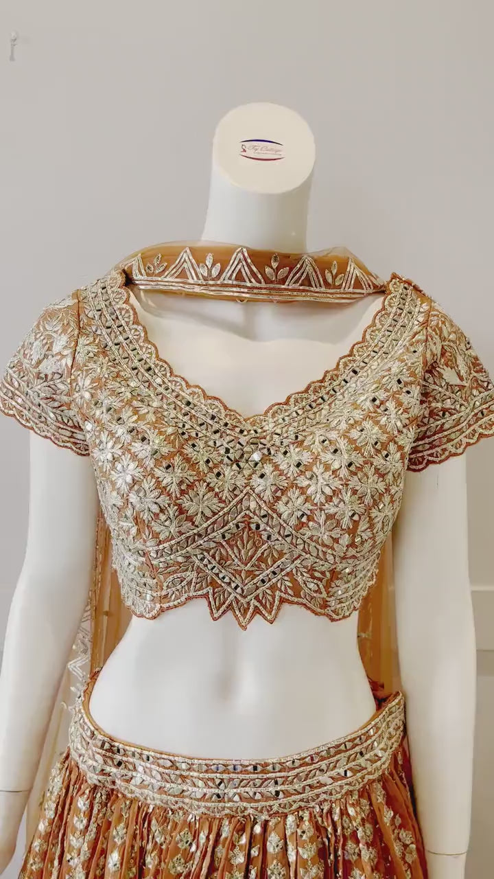 Orange Georgette Lehnga