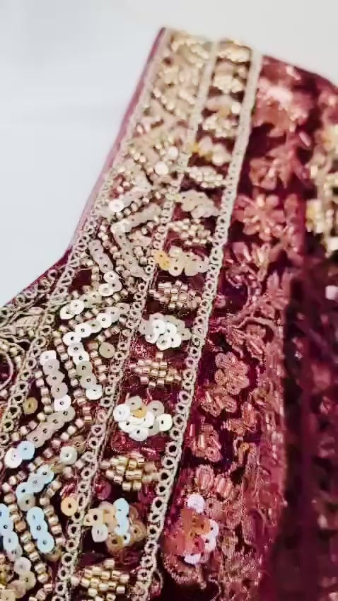 Dark Red Bridal Lehnga