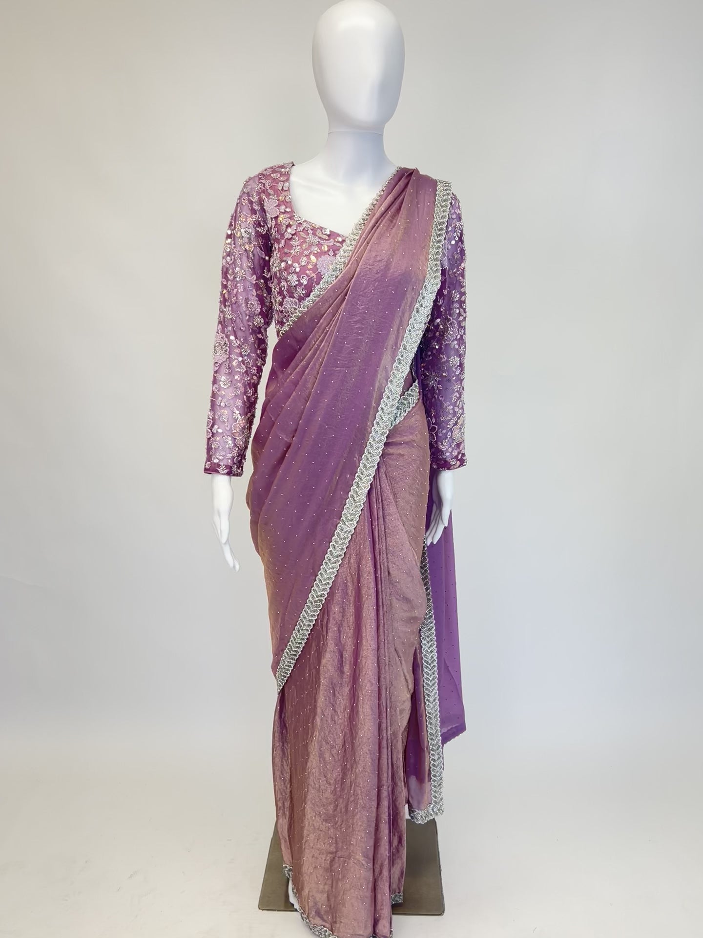 Lavender Readymade Saree