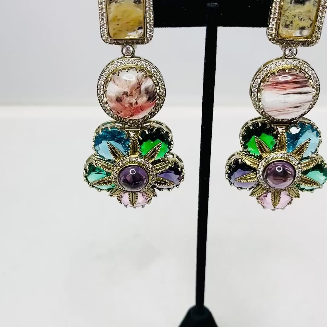 Sabyasachi Inspired Multi-Gemstone Earrings