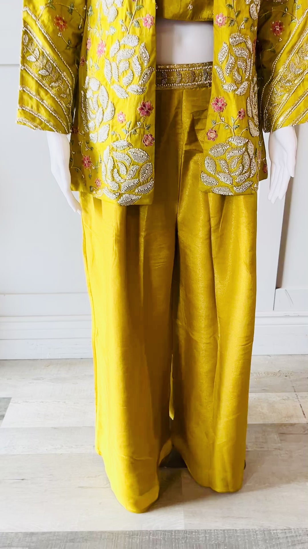 Mustard Indo-Western Palazzo Set