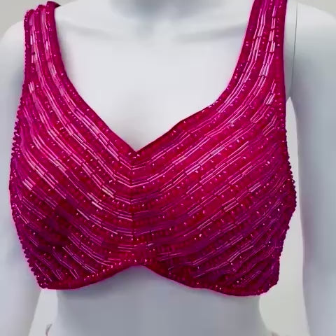 Dark Pink Rhinestone Blouse