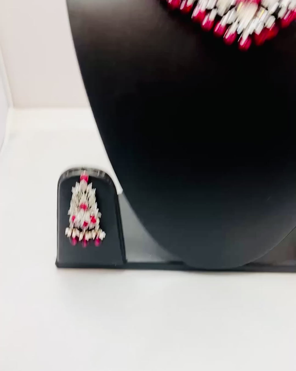 American Diamond Red Pearl Set
