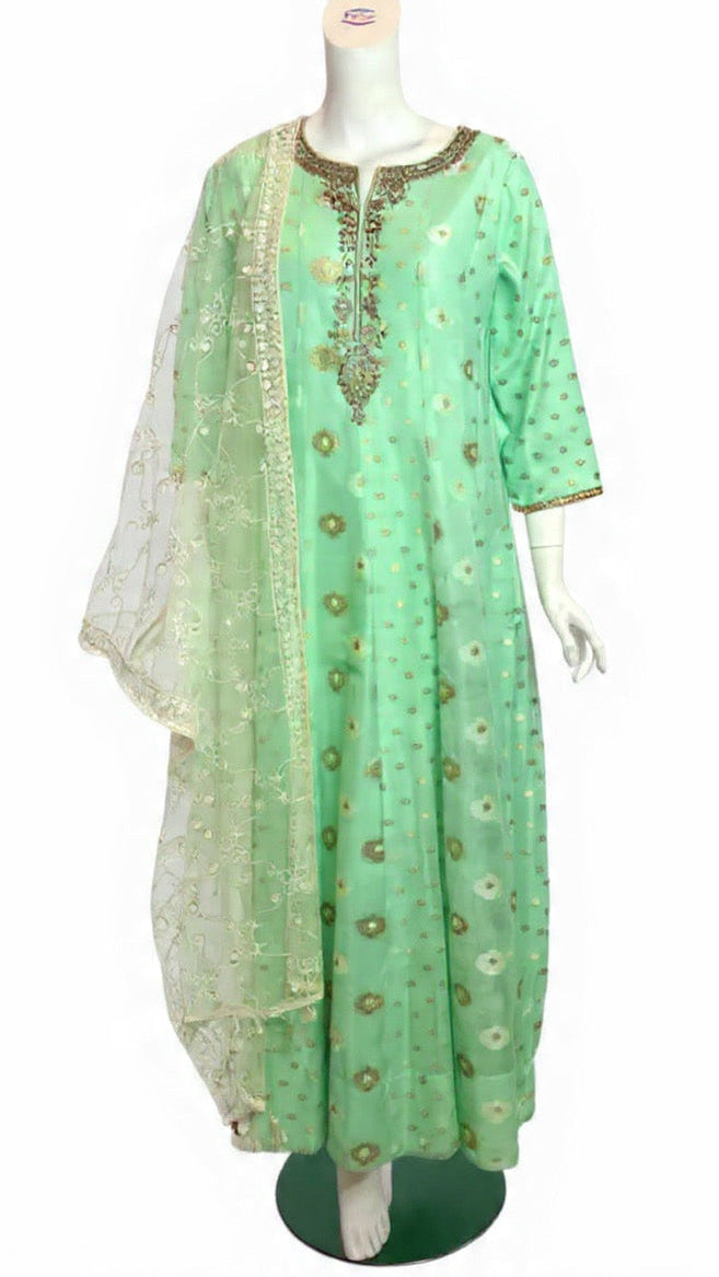 Light Green Anarkali With Dupatta