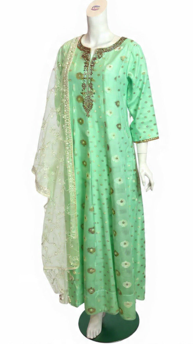 Light Green Anarkali With Dupatta