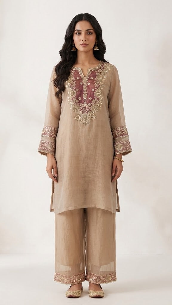 Beige Palazzo Set