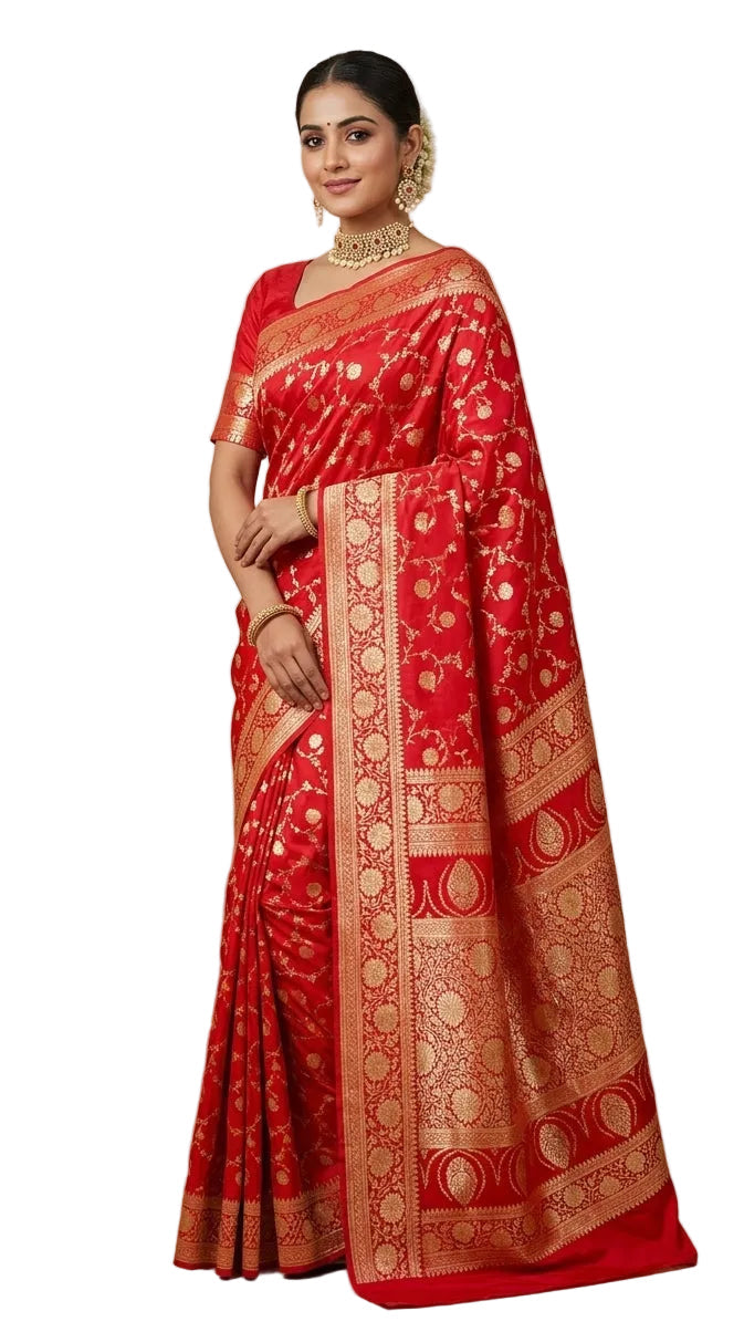 Red Banarasi Silk Saree