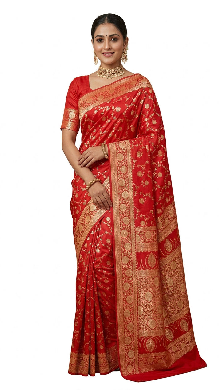 Red Banarasi Silk Saree