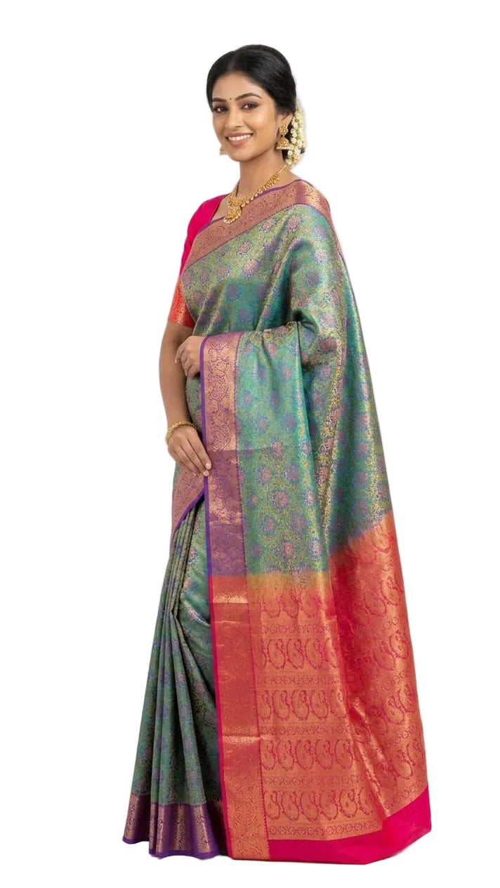 Emerald Green Silk Saree