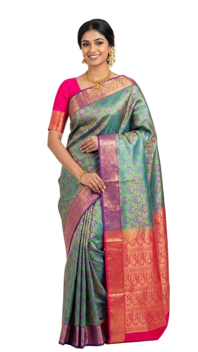 Emerald Green Silk Saree